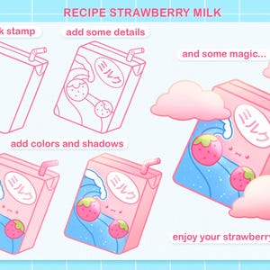 Procreate Pinsel Anime, Anime Procreate Stempel, Kawaii Pinsel, Anime Food Stamps, süße Pinsel, Japanischer Procreate Stempel, Sakura Stempel Bild 3