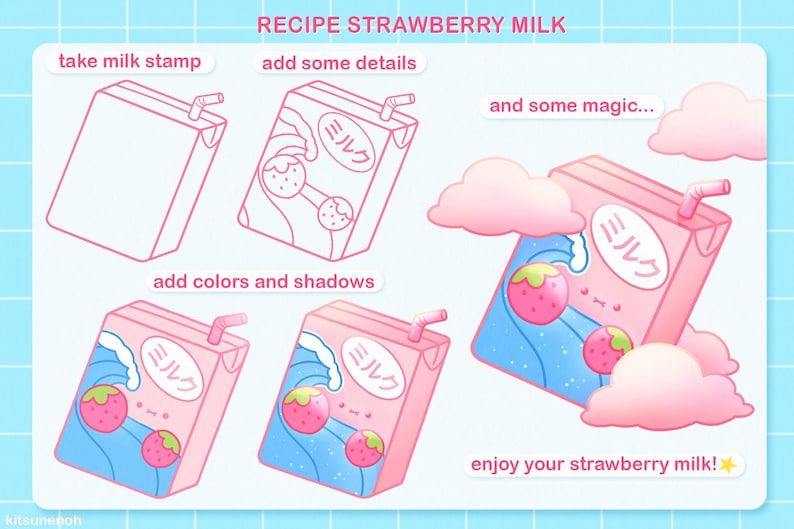 Procreate Pinsel Anime, Anime Procreate Stempel, Kawaii Pinsel, Anime Food Stamps, süße Pinsel, Japanischer Procreate Stempel, Sakura Stempel Bild 3