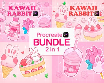 Kawaii Procreate BUNDLE, Procreate Pinsel Kawaii, Anime Stempel Pinsel, Süße Procreate Stempel, Sakura Pinsel, Japanische Windglocke, Japan Furin