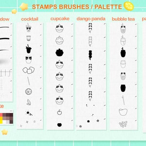 Kawaii Procreate Stamps, Cute Procreate Brushes, Anime Procreate Stamps ...