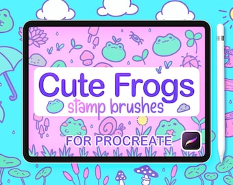 Procreate Stamps Frog Drawing, Procreate Brushes Frogs 85