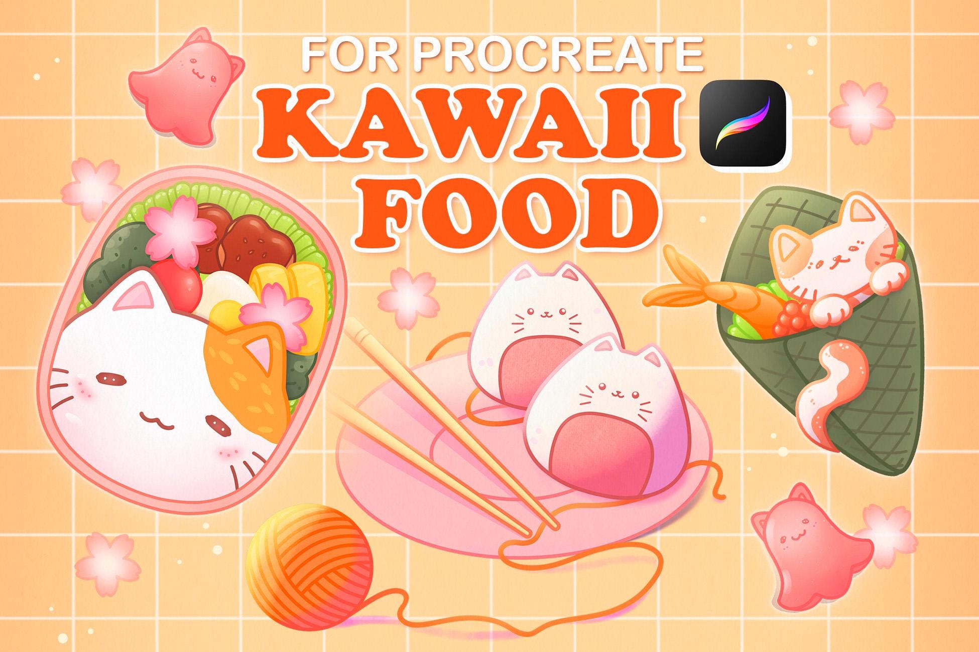 Kawaii Procreate Stamps: 90 Japanese Food Brushes for Anime Art ...