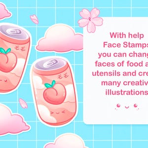 Procreate Pinsel Anime, Anime Procreate Stempel, Kawaii Pinsel, Anime Food Stamps, süße Pinsel, Japanischer Procreate Stempel, Sakura Stempel Bild 5