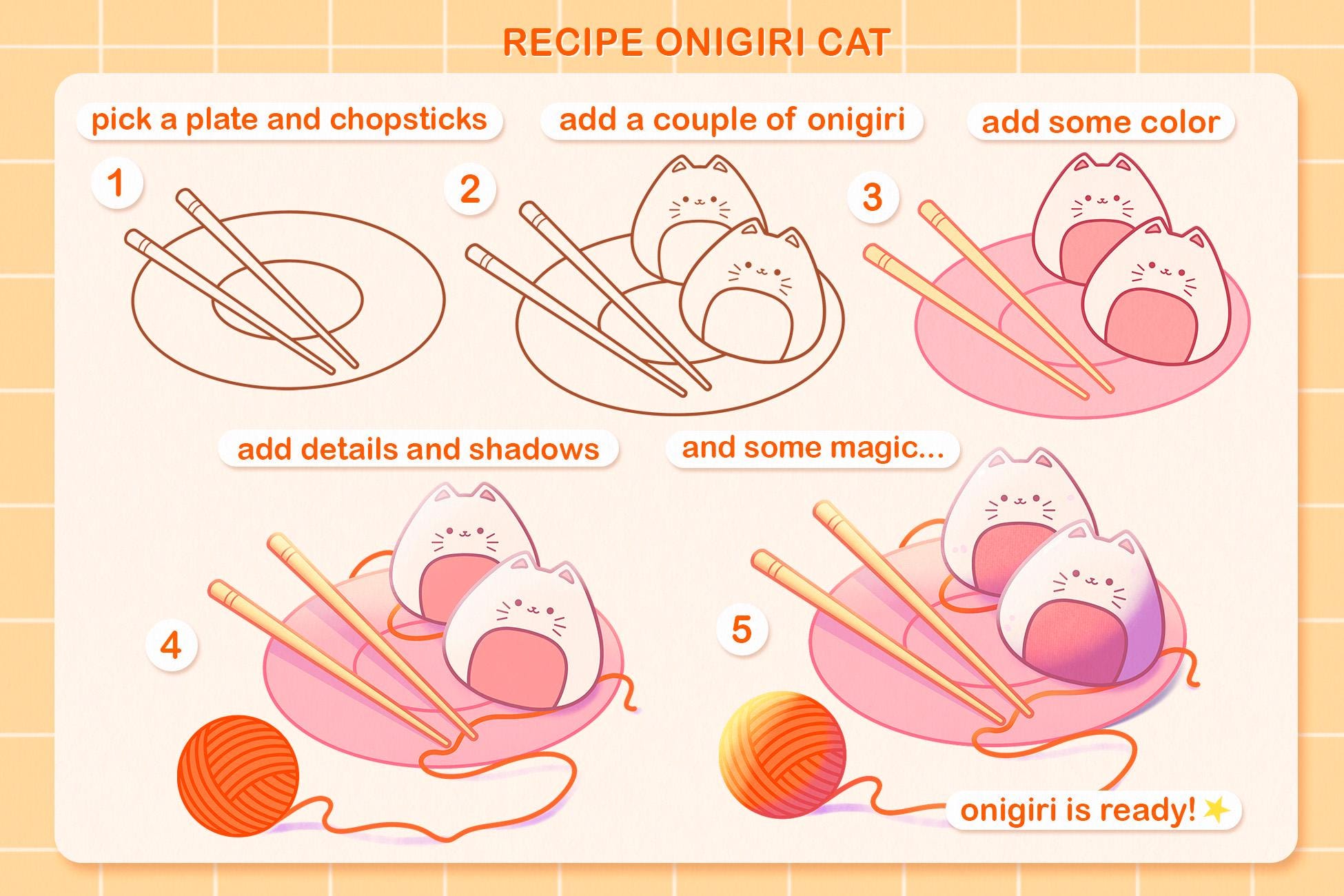 Kawaii Procreate Stamps: 90 Japanese Food Brushes for Anime Art ...