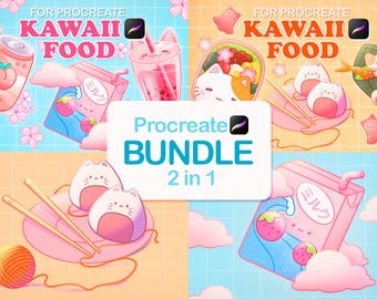 Procreate Pinsel Anime, Anime Procreate Stempel, Kawaii Pinsel, Anime Food Stamps, süße Pinsel, Japanischer Procreate Stempel, Sakura Stempel