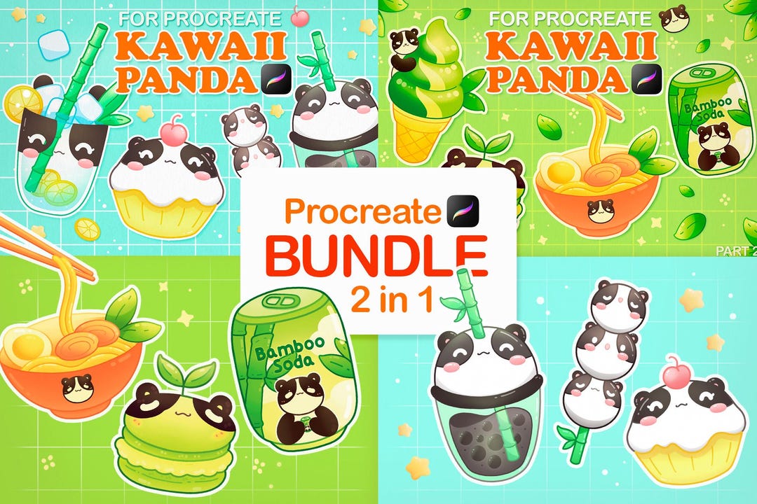 Food Stamp Brushes, Kawaii Procreate Stamps, Cute Procreate Brushes ...