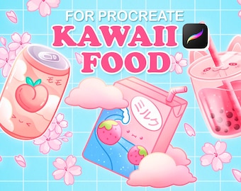 Kawaii Procreate Brushes, Anime Procreate Stamps, Procreate Brushes Anime, Japanese Procreate Stamp, Cute brushes, Spring Procreate Stamps