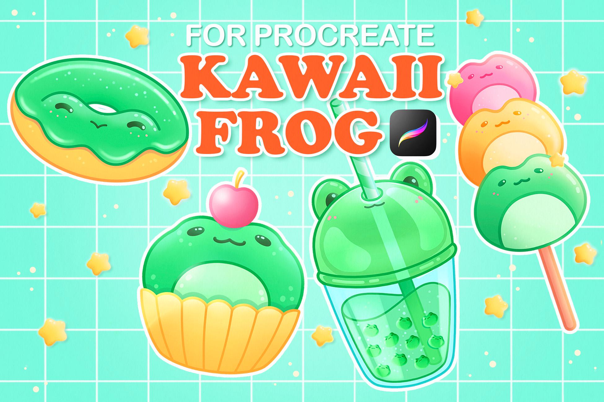 Kawaii Procreate Brushes, Procreate Frog Stamps, Procreate Anime Stamps ...