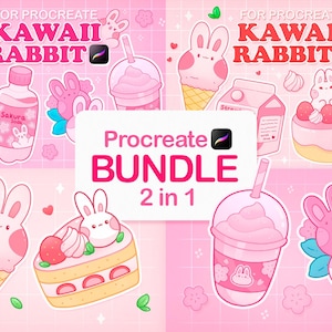 PAQUETE Kawaii para Procreate, Pinceles Kawaii para Procreate, Pinceles para sellos de anime, Sellos lindos para Procreate, Pincel Sakura, Campana de viento japonesa, Furin japonés