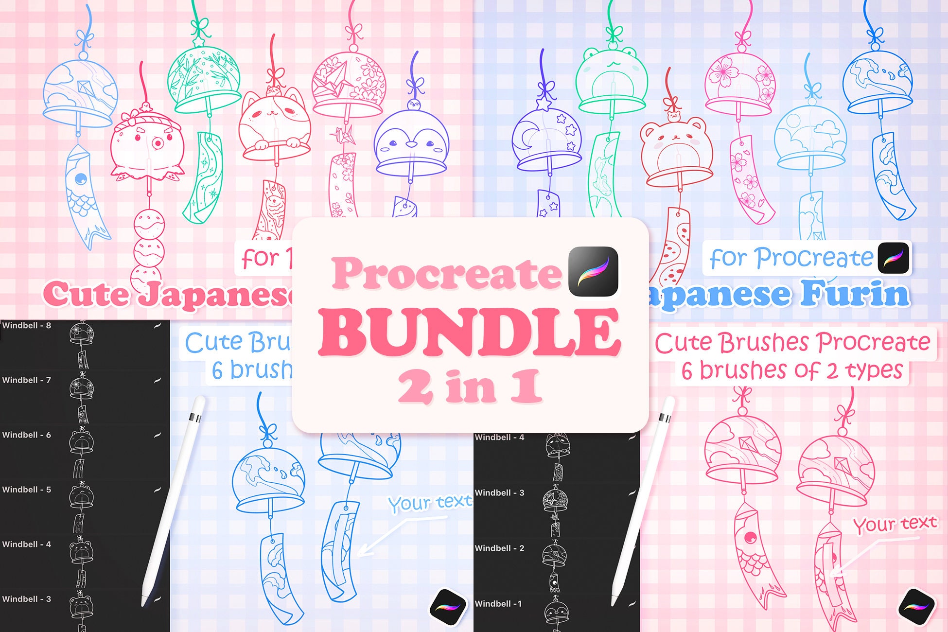 Procreate Brushes Anime Kawaii Brushes Bundle Anime Brushes Etsy