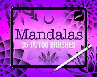 Ornamental Mandala Tattoo Procreate Brushes