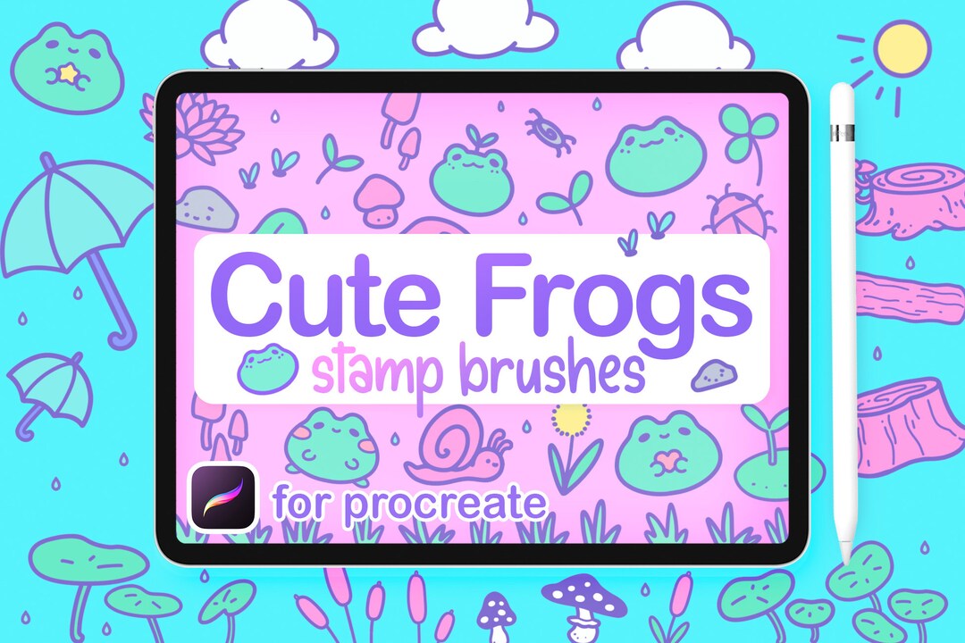 Kawaii Procreate Brushes Procreate Kawaii Frog Procreate Etsy