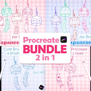 Procreate Brushes Anime, Procreate Brushes, Anime Brushes Windbell, Kawaii Procreate Stamps, Japanese Procreate Stamp, Japanese Windbells
