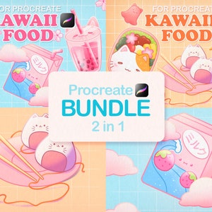 Pinceles de Anime para Procreate, Sellos de Anime para Procreate, Pinceles Kawaii, Sellos de Comida de Anime, Pinceles Bonitos, Sello Japonés para Procreate, Sellos de Sakura