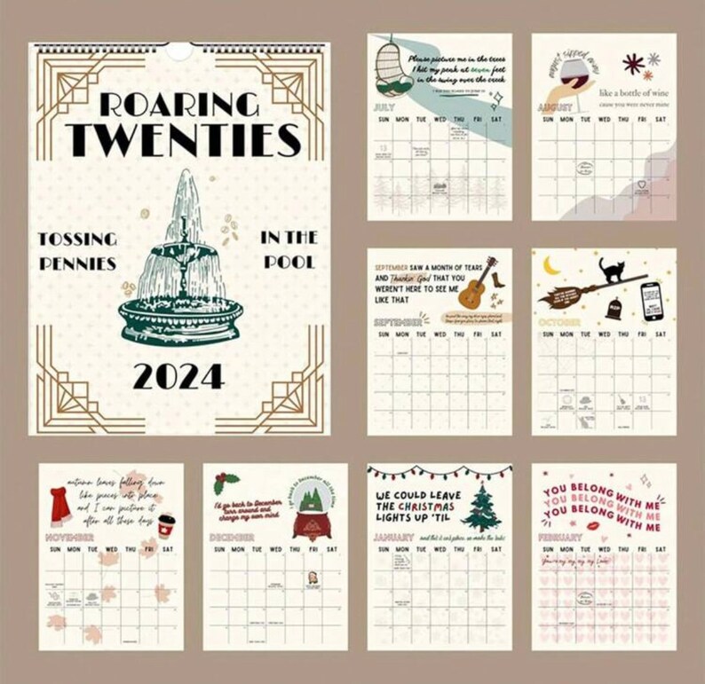 2024 Taylor Swift Lyrics Wall Calendar Etsy UK