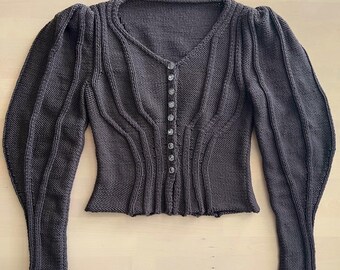 80s Mutton Sleeves Cardigan – makky