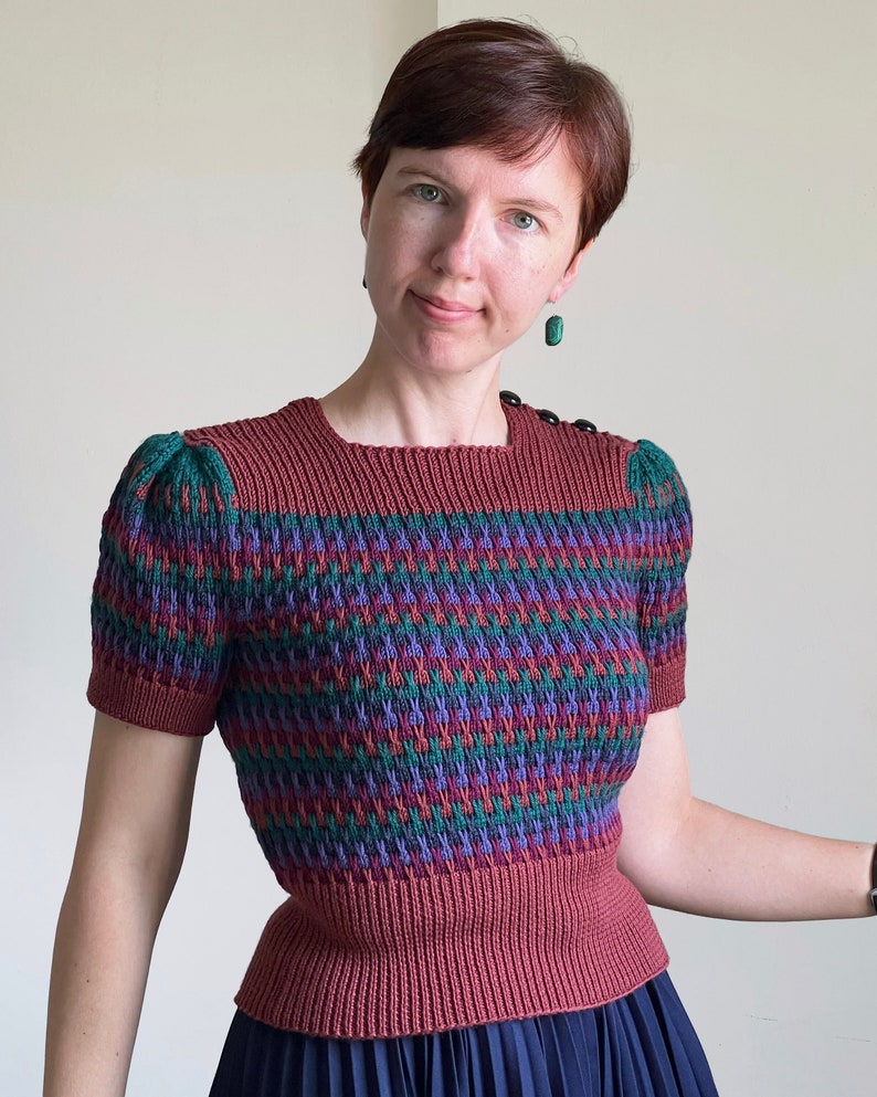 Custom 1940s Vintage Reproduction Rainbow Jumper from Lavenda Patterns image 1