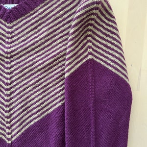 Custom 1940s Jumper with Chevron Color Pattern and Pointy Shoulders image 3