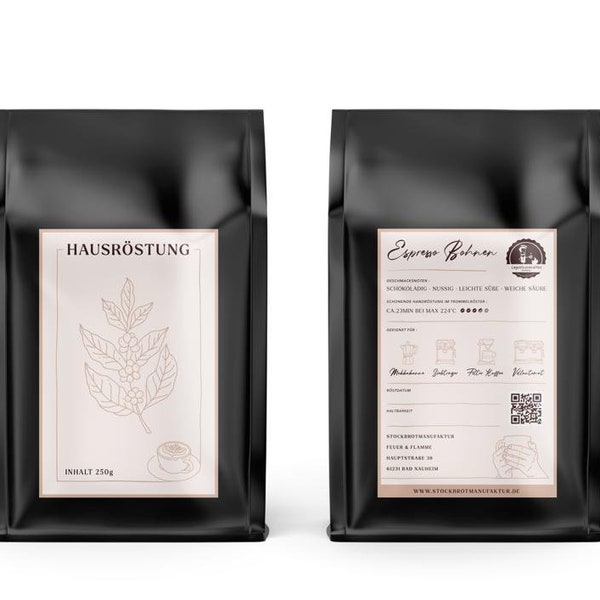 Lagerfeuerkaffee Espresso Bohnen 250g / 500g/ 1000g StockbrotManufaktur Siebträger / Kaffeemaschine