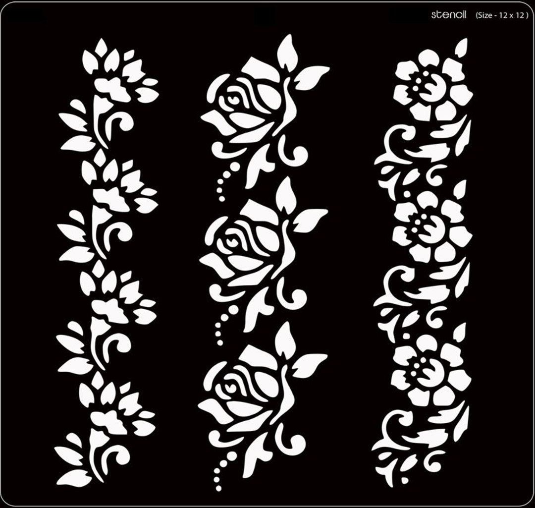 12x12 Roses Border 12 X 12 Inch Rose Style Border Stencil for Art/craft - Etsy