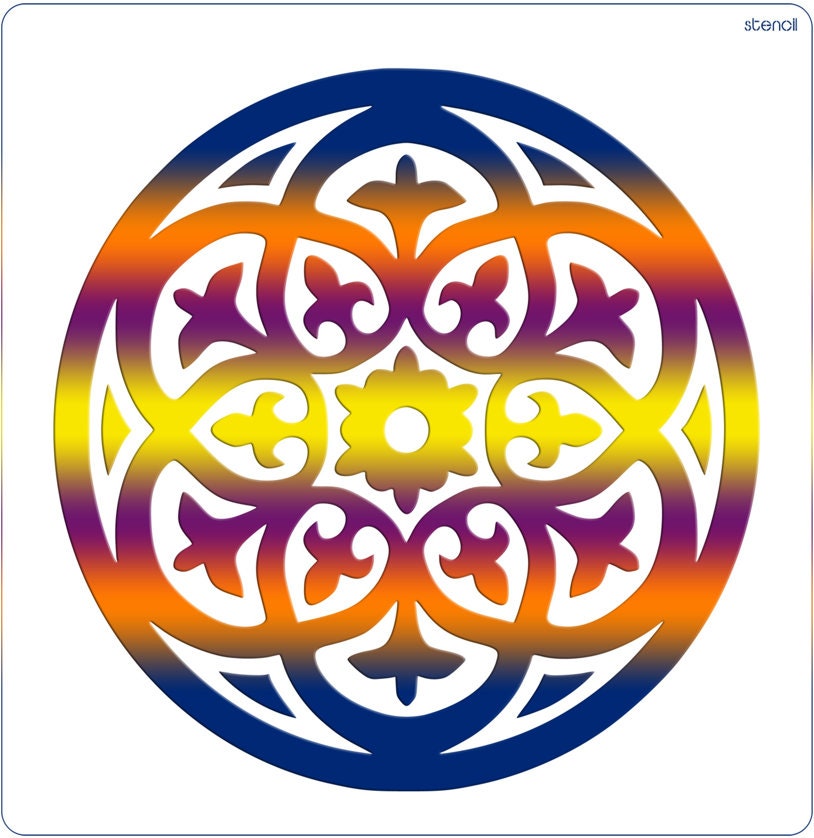 GLASSWINDS 12-Piece Large Mandala Stencil Set - Reusable Templates 12x12" & 18x10" For Wall, Fabric, Wood DIY