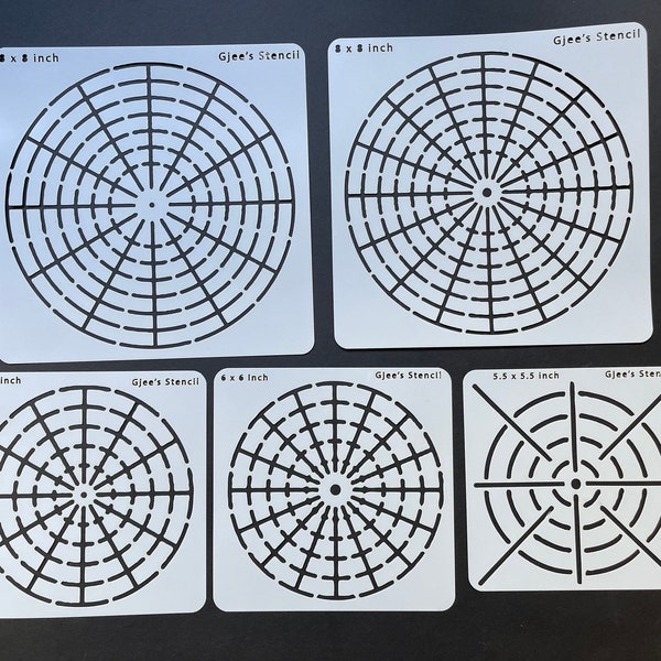 5 PCS Mandala Kreis Schablonen für Kunstwerk - Muster Schablonen für Möbel, Kleidung, Journale, Kunst und Handwerk Projekte, Dot Art