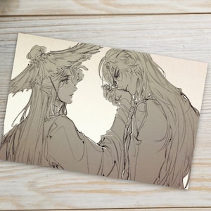 Benedizione del funzionario celeste Hua Cheng Xie Lian San Lang Cartolina Pioggia cremisi Fiore cercato Tian Guan Ci Fu di Mo Xiang Tong Xiu Cartolina