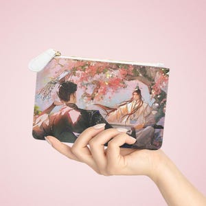 2ha Mini Clutch Bag, Husky and his white cat shizun BL Yaoi, Zipper Wallet