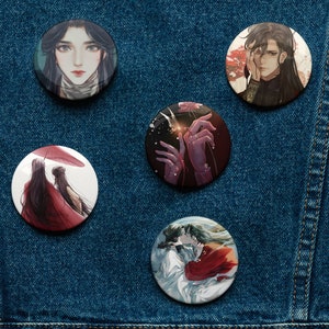 Heaven Official&#39;s Blessing BL Yaoi Manga Pin Buttons TGCF manhua Heaven Official Blessing Hua Cheng Xie Lian BL Yaoi Merch Set of 5 pins