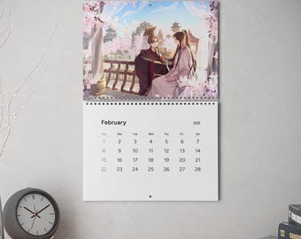 Calendarios de pared Yaoi Husky y Gato Blanco 2026, BL Moran Chu Wanning 2HA, Calendario de Anime, Agenda de Arte Yaoi Lindo