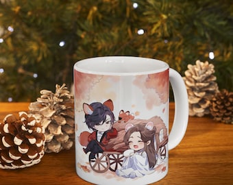 Taza de cerámica con la bendición de los oficiales de Chibi Heaven / 11 oz 15 oz