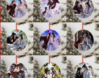 Mo Dao Zu Shi Christmas Ornament | MDZS Glass Christmas Tree Ornament | Wei Wuxian Lan Wangji Gift | BL Anime Fan Gift