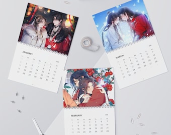 Calendario de Bendiciones de los Funcionarios Celestiales 2026 Hua Cheng Xie Lian Tgcf, Planificador Mensual, Organizador, Calendario de Pared, Habitación