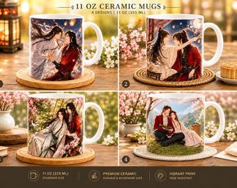TGCF Heaven Officials Blessing Mug, Xie Lian & Hua Cheng Coffee Mug, Anime Gift, Danmei Fan Mug, 11oz 15oz
