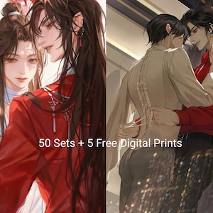 Heaven Official&#39;s Blessing TGCF Hua Cheng Xie Lian 50 Sets + 5 Free Digital Prints Tian Guan Ci Fu MXTX Mo Xiang Tong Xiu Yaoi Anime  BL