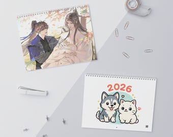 2ha Husky and His White Cat Shizun Calendars 2026 The husky and white cat Moran x Chu Wanning 2ha merch Ranwan calendar 2026