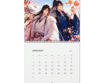 Qiang Jin Jiu 2027 Wall Calendar, Shen Zechuan & Xiao Chiye Calendar, Chinese Danmei BL Novel Fan Gift