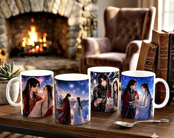 Heaven Officials Blessing Christmas Mug, TGCF Xie Lian & Hua Cheng Mug, Anime Christmas Gift, New Year Coffee Cup