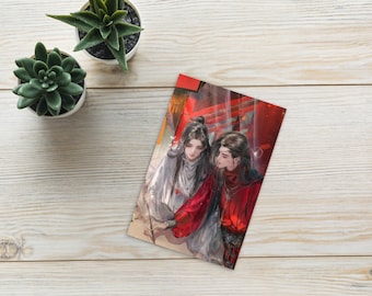 Benedizione ufficiale del cielo TGCF Cartolina postale Hua Cheng Xie Lian San Lang Pioggia cremisi Fiore ricercato Tian Guan Ci Fu di Mo Xiang Tong Xiu