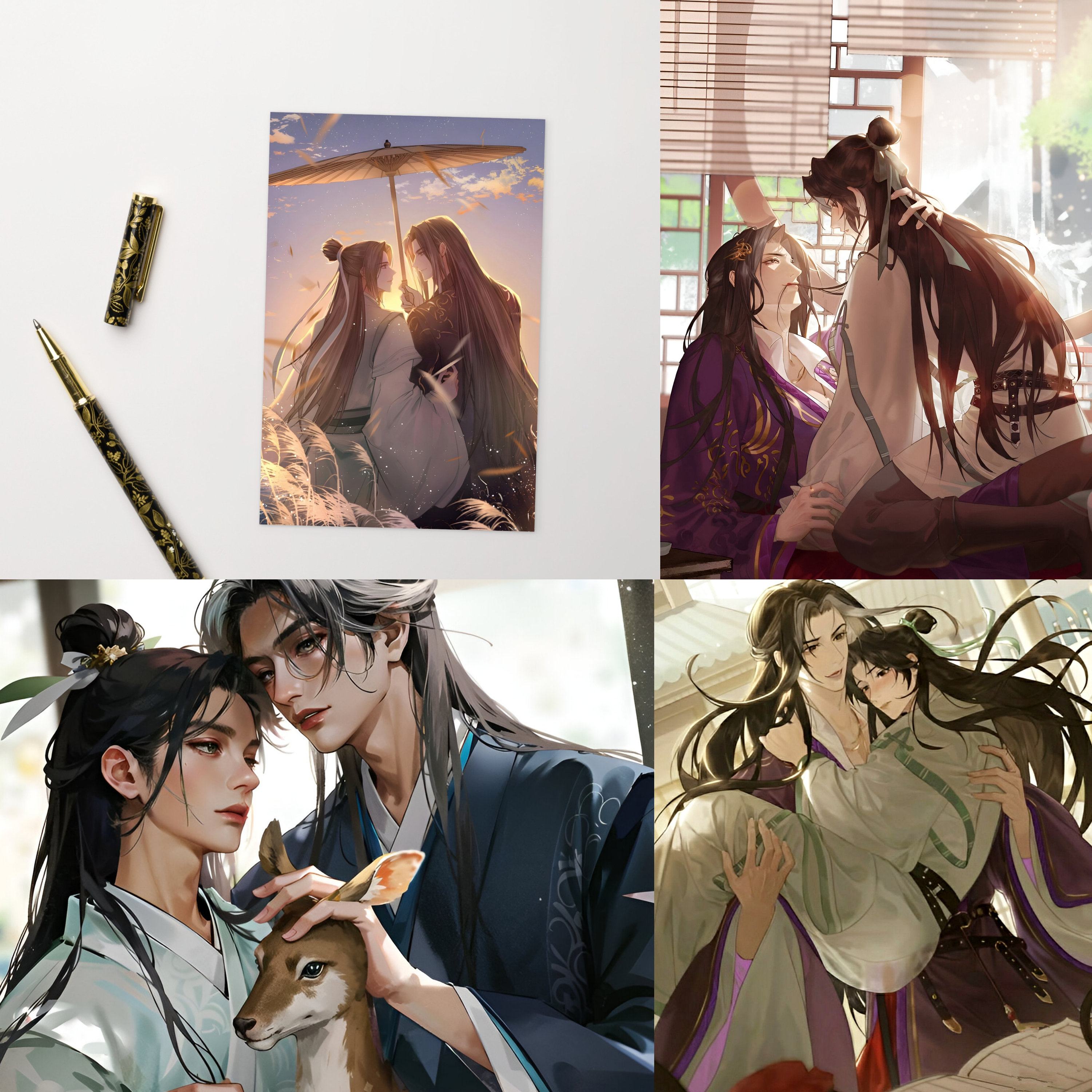 Thousand Autumns manga Danmei Shen qiao x Yan wushi BL Manhwa Donghua Yan Shen Manhua Yaoi Postcards