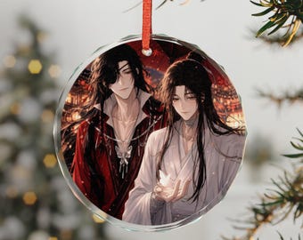 Heaven Official Blessing Glass Christmas Ornament | TGCF Christmas Tree Ornament | Xie Lian Hua Cheng Holiday Decor | Anime Gift