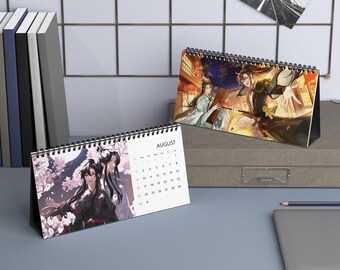 Calendario de escritorio, planificador de escritorio Mdzs 2026 Mo Dao Zu Shi Yaoi BL, regalo de WangXian, decoración de oficina novedosa, calendario de anime