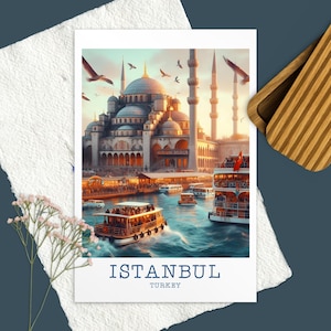 Postal de Estambul, Turquía, regalo de viaje de vacaciones, tarjeta de impresión de viaje de Estambul, Turquía, foto de viaje de arte de Estambul, Turquía