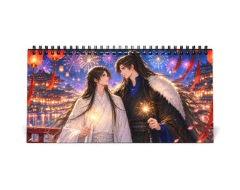 Qiang Jin Jiu Desk Calendar, QJJ Danmei Calendar, Chinese BL Anime Calendar, Shen Zechuan Xiao Chiye Gift