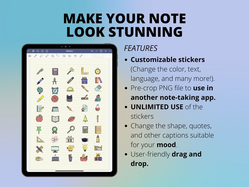 Back to School Stickers, Magic Stickers, Goodnotes Stickers, Education ...