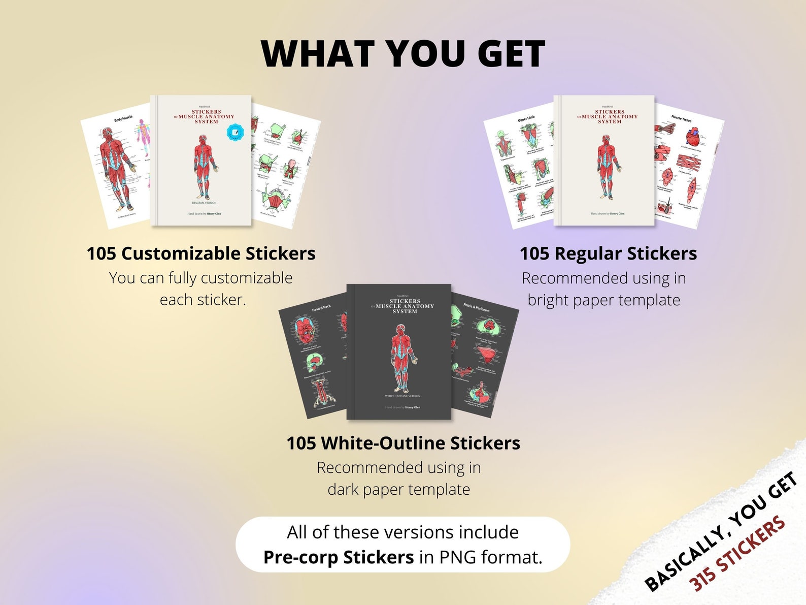 105 Customizable Muscle Stickers: Goodnotes Study & Planning (digital ...