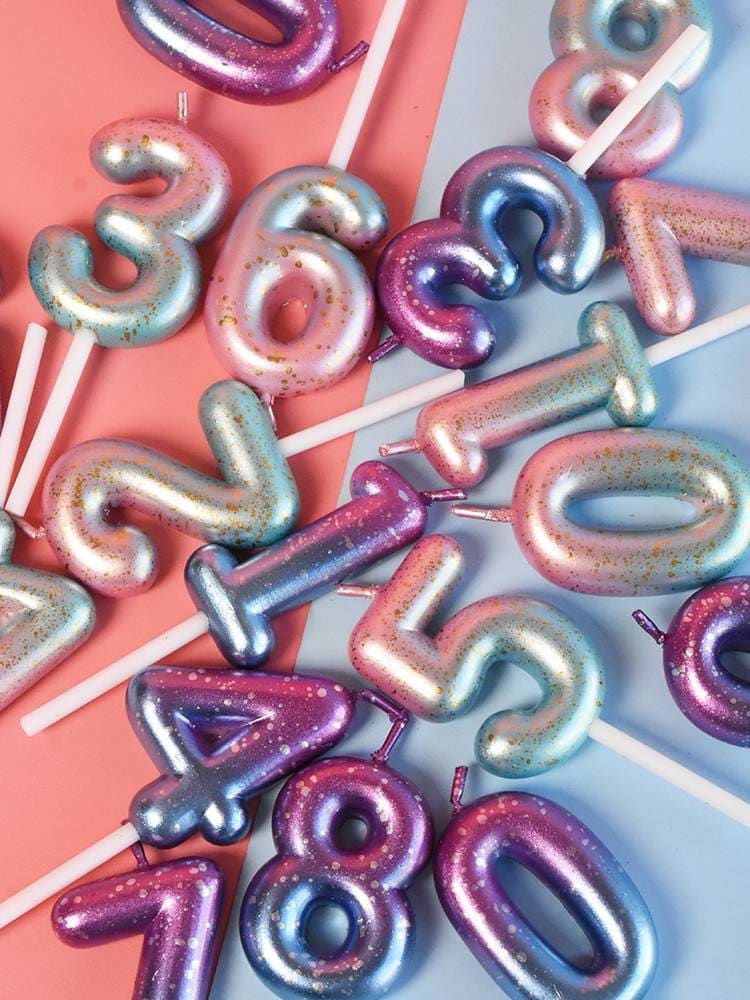 Galaxy Color Number Candles / Color Gradient Candle / Happy Etsy