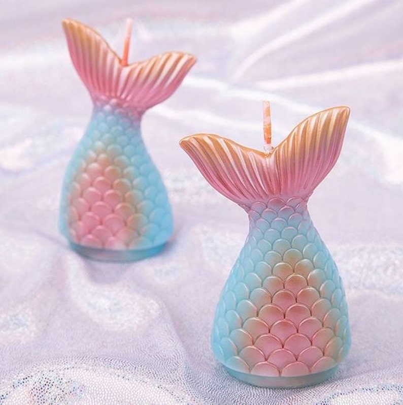 Mermaid Candle Fish Candle Fish Tail Candles Birthday Party Etsy