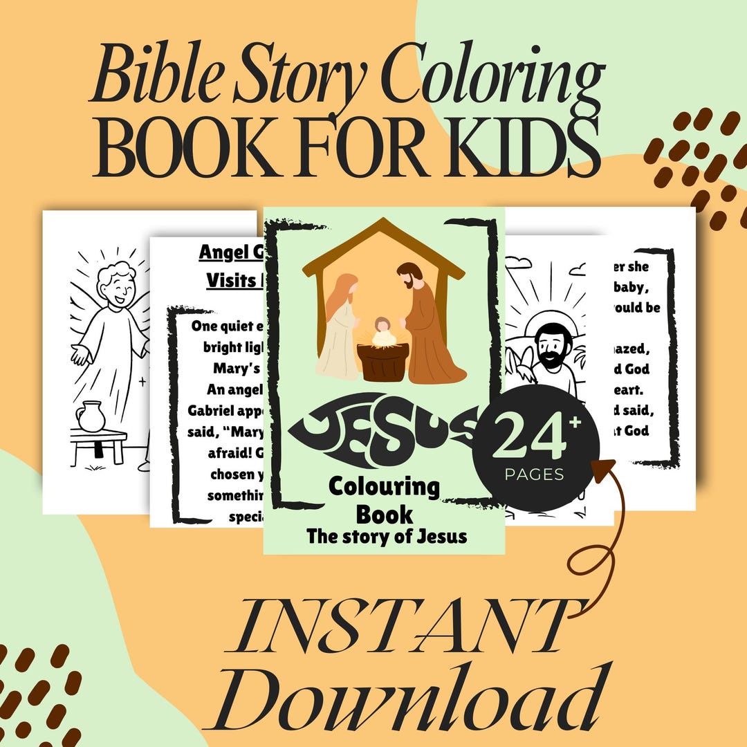 Story of Jesus Coloring Book for Kids | Printable Gospel Scenes (PDF ...