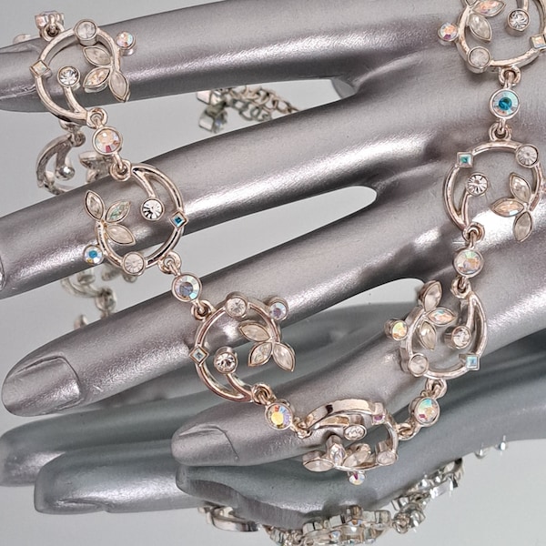 Vintage Signed Givenchy Aurora Borealis Crystal Choker Necklace